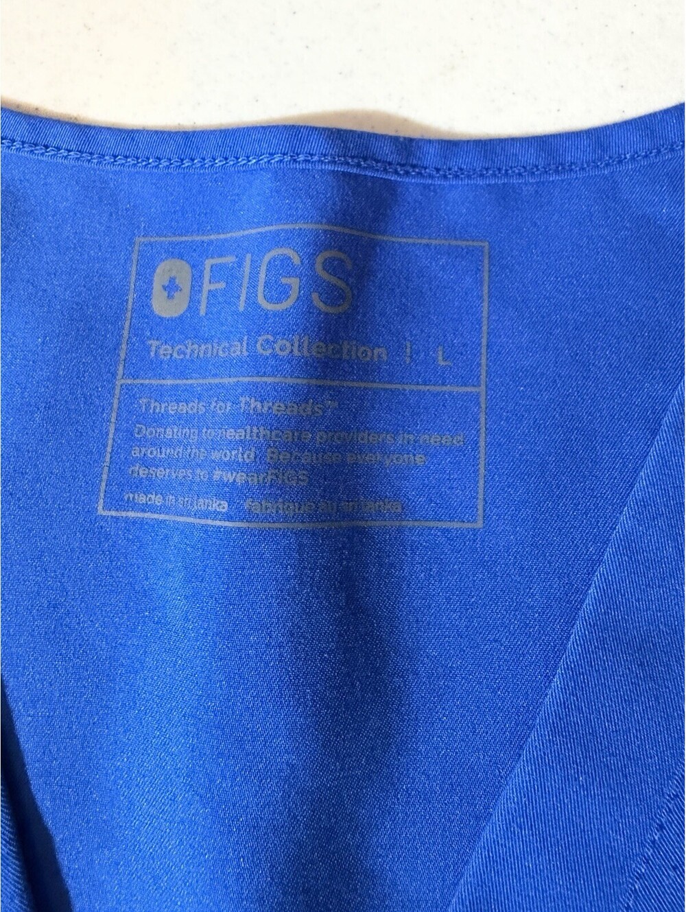 Figs Casma Scrub Top Womens Size Large PO 3389 Blue - Picture 5 of 8
